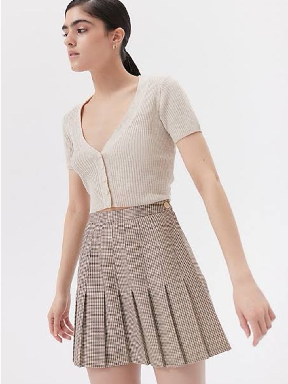 Urban Outfitters Mary Plaid Pleated Mini Skirt – Size S
